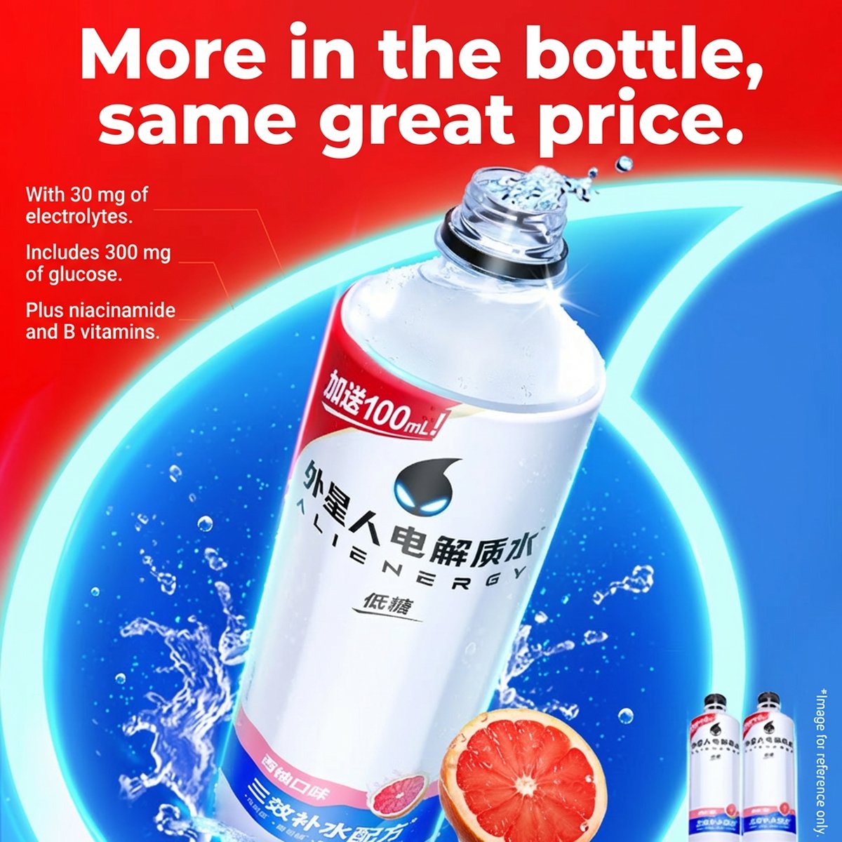Genki Forest Alienergy Electrolyte Water Low Sugar Grapefruit Flavor ...