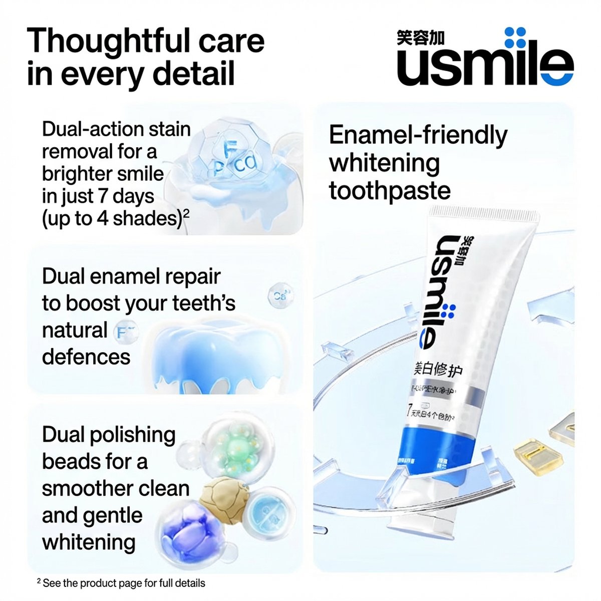 Usmile Advanced Whitening Toothpaste Lily of the Valley - 80g – Umall ...