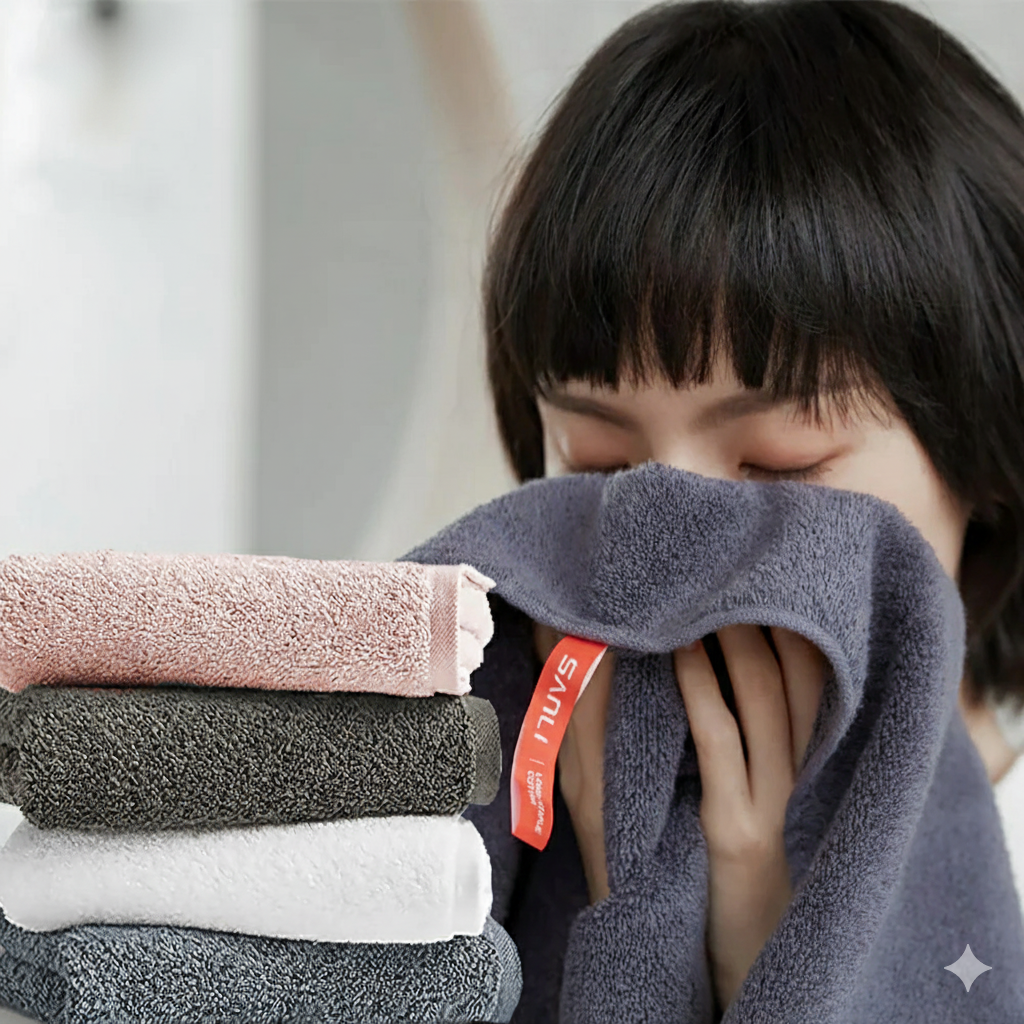 Khăn Bông Cotton Sanli 34×74 cm 100 g – mềm mại, thấm hút nhanh